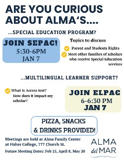SEPAC and ELPAC meetings on January 7