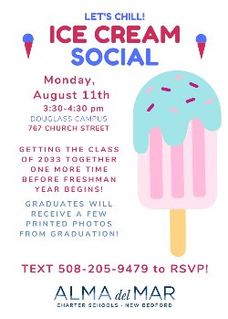 Class of 2033 Ice Cream Social on Monday, August 11