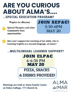 SEPAC and ELPAC meetings on May 20